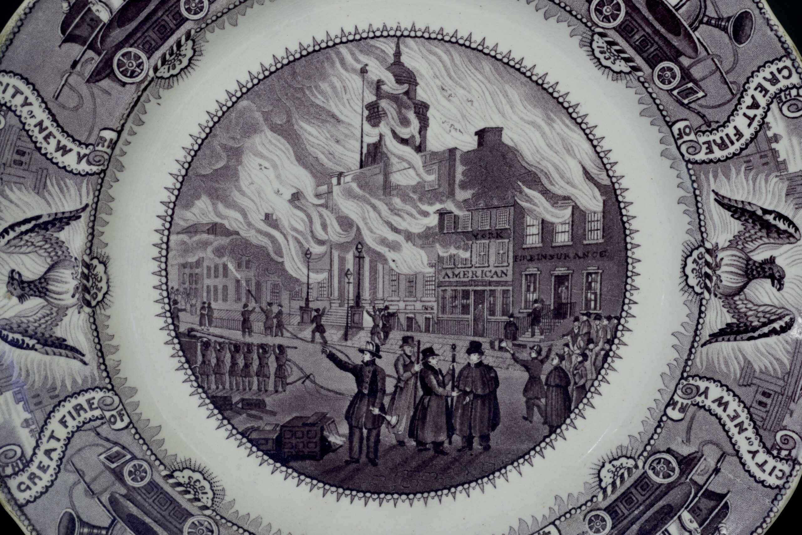 great fire transferred onto a plate